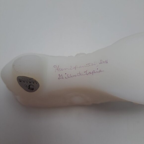 Fenton Art Glass Hand-Painted Victorian Style Shoe Figurine By Gilberto Tapia - Picture 4 of 9